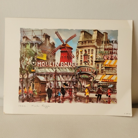 Other - Moulin Rouge Art  Print ~ Parisian Street Scene ~ Paris ~ France ~ Colorful!